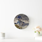Snowman met blauw Pet en Scarf Ronde Klok (Huis)