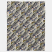 Snowman met blauw pet, handschoenen en scharf fleece deken (Voorkant)