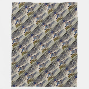 Snowman met blauw pet, handschoenen en scharf fleece deken