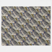 Snowman met blauw pet, handschoenen en scharf fleece deken (Voorkant (Horizontaal))