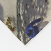 Snowman met blauw pet, handschoenen en scharf fleece deken (Hoek)