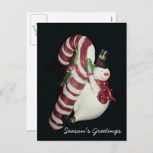 Snowman met Briefkaart van snoepriet (Voorkant / Achterkant)