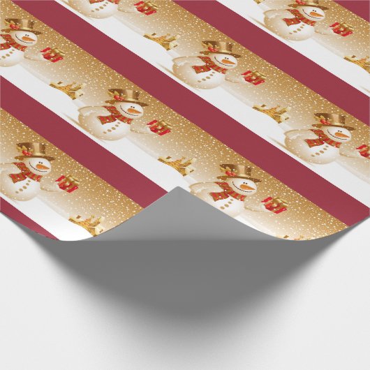 Snowman met Cadeaus Cadeaupapier (Hoek)