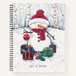 Snowman met cadeaus in Waterverf Notitieboek