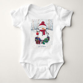 Snowman met cadeaus in Waterverf Romper