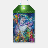SNOWMAN MET CHRISTMAS TREE EN SPEELGOED, groen Cadeaulabel (Achterkant)