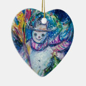 SNOWMAN MET CHRISTMAS TREE EN TOYS KERAMISCH ORNAMENT (Rechts)