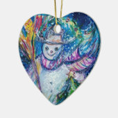 SNOWMAN MET CHRISTMAS TREE EN TOYS KERAMISCH ORNAMENT (Links)