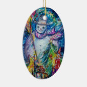 SNOWMAN MET CHRISTMAS TREE EN TOYS KERAMISCH ORNAMENT (Rechts)