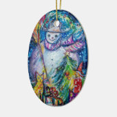SNOWMAN MET CHRISTMAS TREE EN TOYS KERAMISCH ORNAMENT (Links)