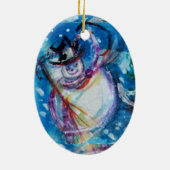 SNOWMAN MET CHRISTMAS TREE EN TOYS KERAMISCH ORNAMENT (Achterkant)