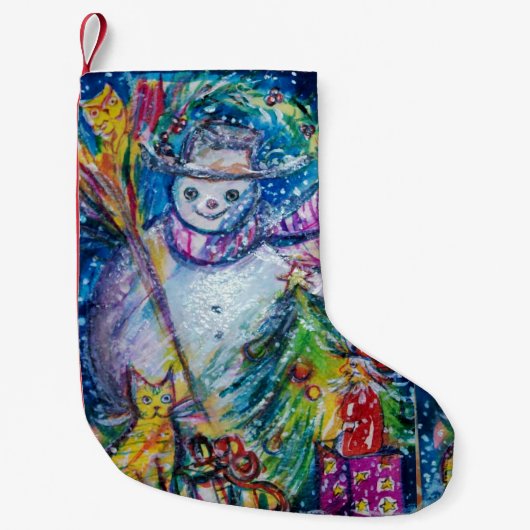 SNOWMAN MET CHRISTMAS TREE EN TOYS KLEINE KERSTSOK (Voorkant)