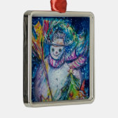 SNOWMAN MET CHRISTMAS TREE EN TOYS METALEN ORNAMENT (Rechts)