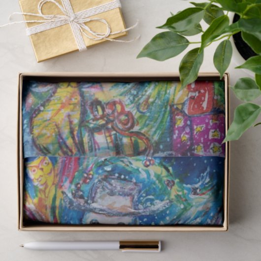 SNOWMAN MET CHRISTMAS TREE EN TOYS TISSUEPAPIER (Geschenk)