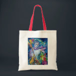 SNOWMAN MET CHRISTMAS TREE EN TOYS Winter Season Tote Bag<br><div class="desc">Colorful , whimsical and grappig acrylverf door Bulgan Lumini (c).Snowy Winter night with snowman, kersttree, toys, cat, owl, puppets, sierental planten and holly berries in levendige geel, blauw, groen, rood, wit roze, kleuren.</div>