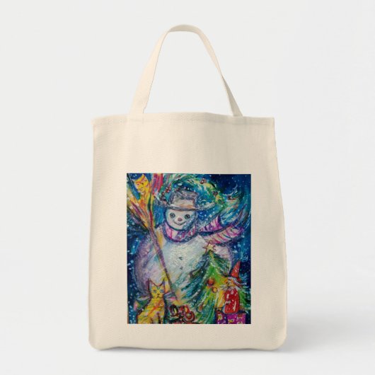 SNOWMAN MET CHRISTMAS TREE EN TOYS Winter Season Tote Bag (Voorkant)