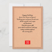 Snowman met de Amerikaanse vlag Flag Kraft Paper K Feestdagenkaart (Achterkant)