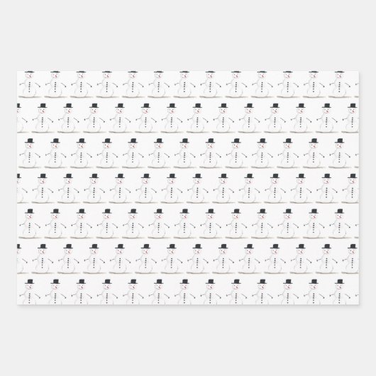 Snowman met de  kerstfeestdag met de prettige kers inpakpapier vel (Voorkant 3)