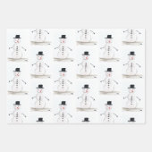 Snowman met de  kerstfeestdag met de prettige kers inpakpapier vel (Voorkant 3)