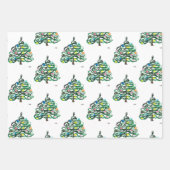 Snowman met de  kerstfeestdag met de prettige kers inpakpapier vel (Voorkant 2)