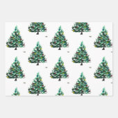 Snowman met de  kerstfeestdag met de prettige kers inpakpapier vel (Voorkant)