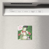 Snowman met Dog Magneet (Insitu (Vaatwasser))