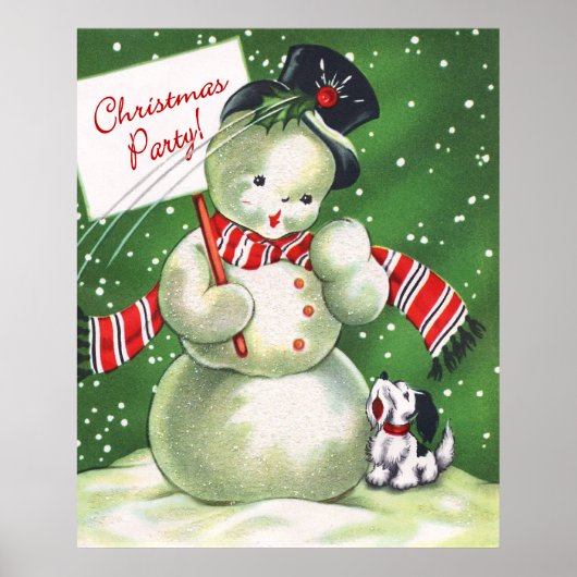 Snowman met Dog Poster (Voorkant)