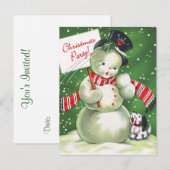 Snowman met Dog Uitnodiging Briefkaart (Voorkant / Achterkant)