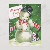 Snowman met Dog Uitnodiging Briefkaart (Voorkant)