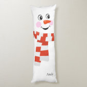 Snowman met een gelukkig gezicht lichaamskussen (Achterkant (Verticaal))