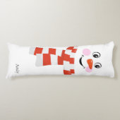 Snowman met een gelukkig gezicht lichaamskussen (Voorkant)