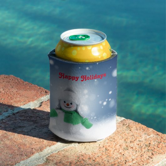 Snowman met een groene sjaal blikjeskoeler (Insitu Zwembad)