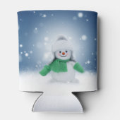 Snowman met een groene sjaal blikjeskoeler (Achterkant)