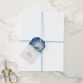 Snowman met een groene sjaal cadeaulabel (Met Touw)