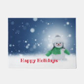 Snowman met een groene sjaal deurmat (Voorkant)