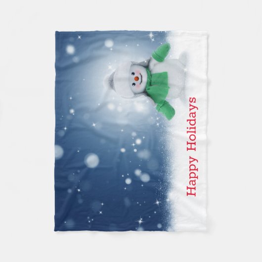Snowman met een groene sjaal fleece deken (Voorkant)