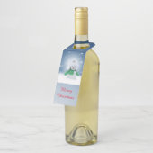 Snowman met een groene sjaal flessenhanger (Schuin)