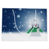 Snowman met een groene sjaal groot cadeauzakje (Achterkant)