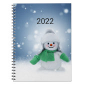 Snowman met een groene sjaal notitieboek (Voorkant)