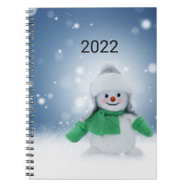 Snowman met een groene sjaal notitieboek