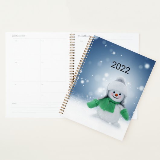 Snowman met een groene sjaal planner (Display)