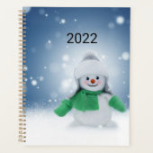 Snowman met een groene sjaal planner (Voorkant)