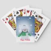 Snowman met een groene sjaal pokerkaarten (Achterkant)