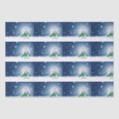 Snowman met een groene sjaal tissuepapier (Voorkant)