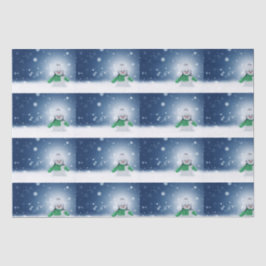 Snowman met een groene sjaal tissuepapier