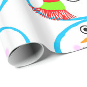 Snowman met een kerstfeestdag met rood en groen sj cadeaupapier (Rol Hoek)