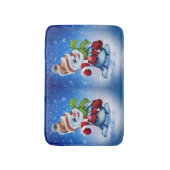 Snowman met een sjaal badmat (Voorkant Verticaal)