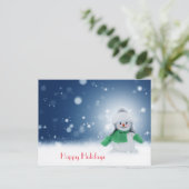 Snowman met een sjaal briefkaart (Staand voorkant)