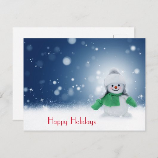 Snowman met een sjaal briefkaart (Voorkant / Achterkant)