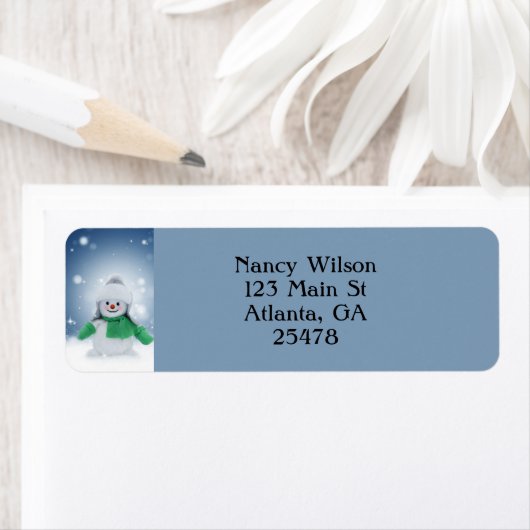 Snowman met een sjaal etiket (Insitu)